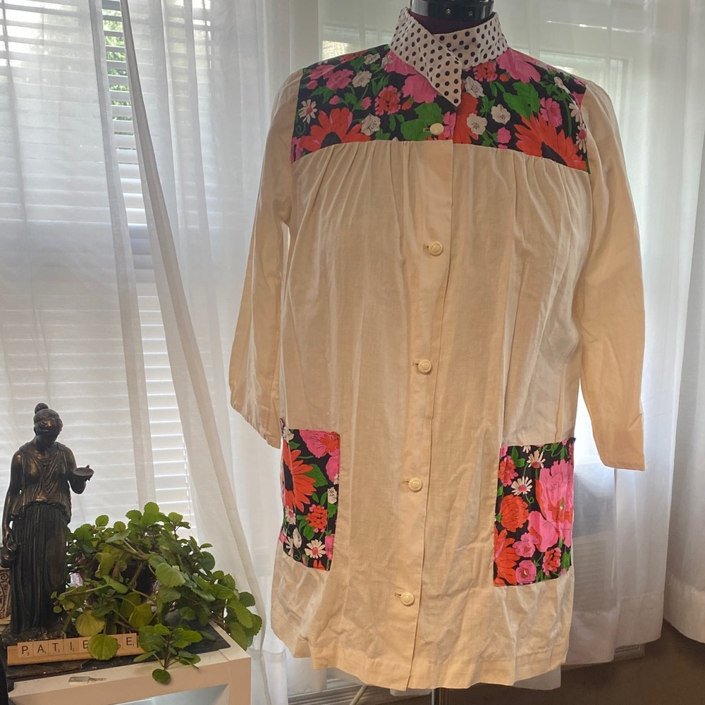 Floral Patchwork Button-Up Jacket - image 1